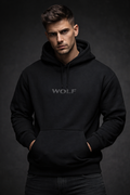 Sudadera Lobo Negro Minimalista | Fuerza Silenciosa en Algodón Premium