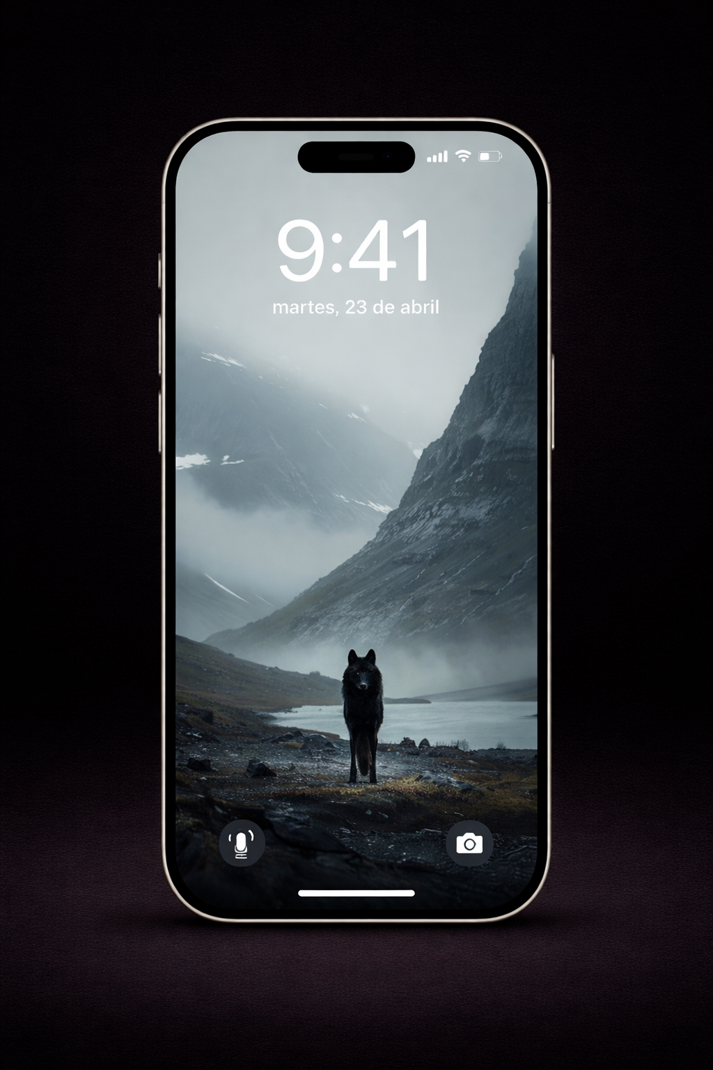 PACK 4 WALLPAPERS + 4 GRATIS -El lobo frente a la montaña – el inicio del camino | Premium 4K Vertical Wallpapers