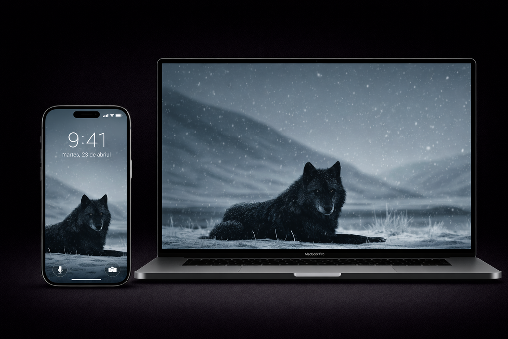 GRATIS | PACK 2 WALLPAPER  | El lobo – carácter, silencio y propósito | Premium Dark Wolf Wallpaper 4K Vertical