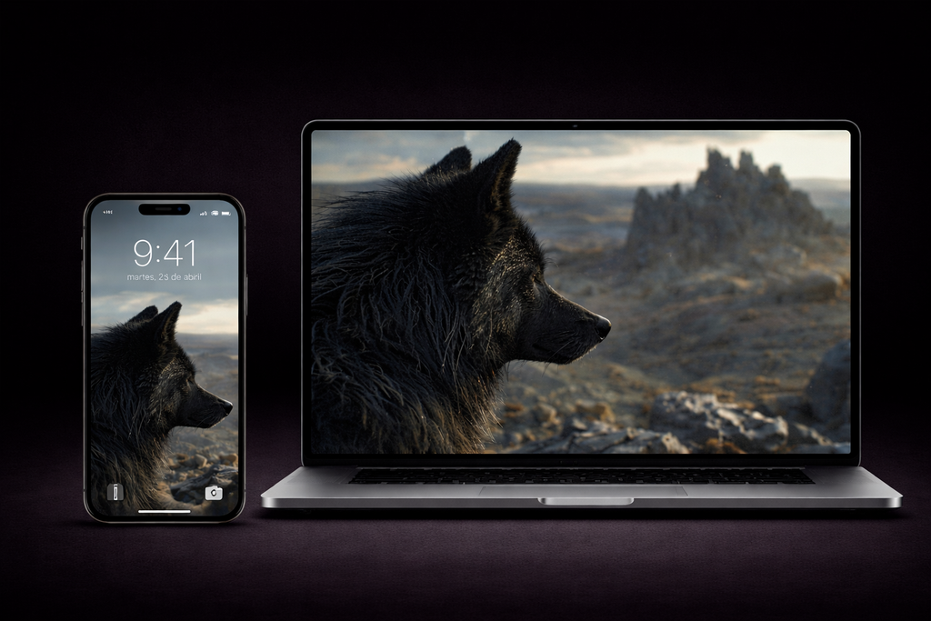 GRATIS | PACK 2 WALLPAPER  | El lobo – carácter, silencio y propósito | Premium Dark Wolf Wallpaper 4K Vertical