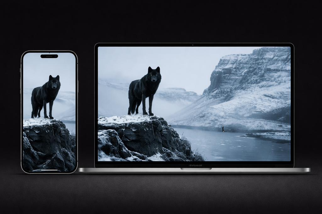 PACK 3 WALLPAPER - El Despertar del Lobo Negro | Premium 4K Vertical Wallpapers