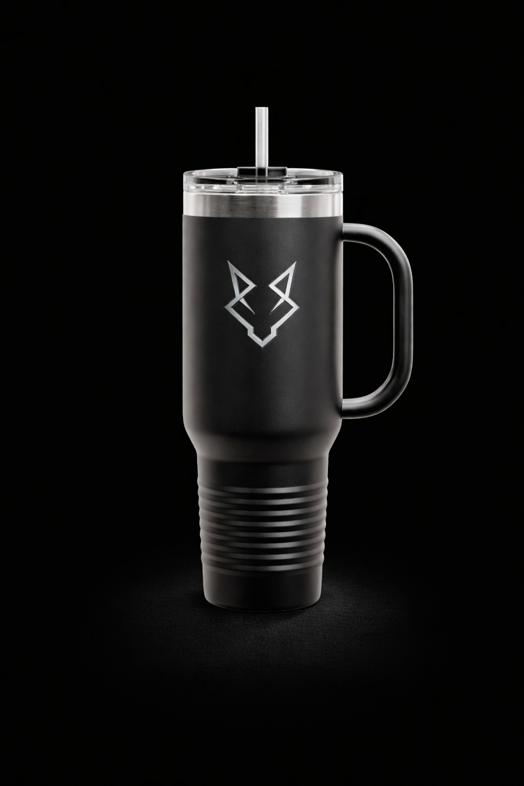 Travel Mug Lobo Negro™ – Acero Inoxidable Negro Mate | 40oz